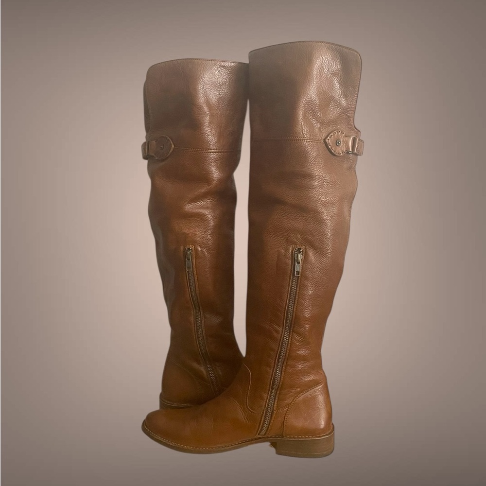 Brown Leather Knee-High Boots
